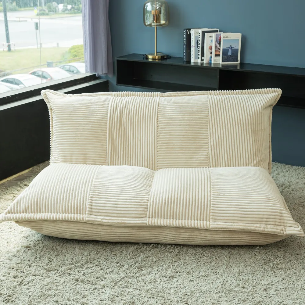 Indoor furniture white bean bag sofa soft comfortable double adult sofa lounge recliner