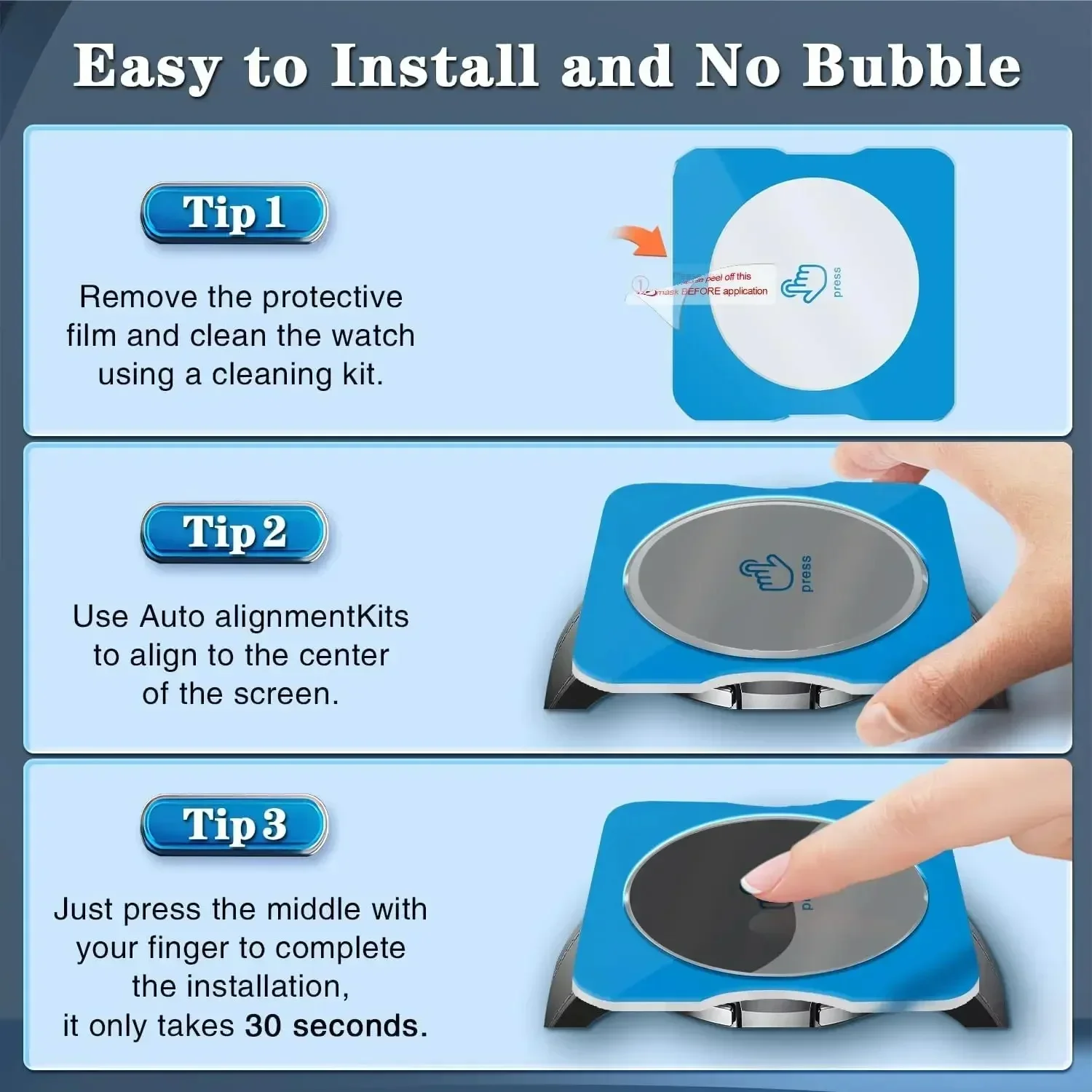 Amazfit Active 3용 강화 유리 설치가 용이함 프리미엄 스크린 프로텍터 Amazfit Active 3용 긁힘 방지 보호 필름