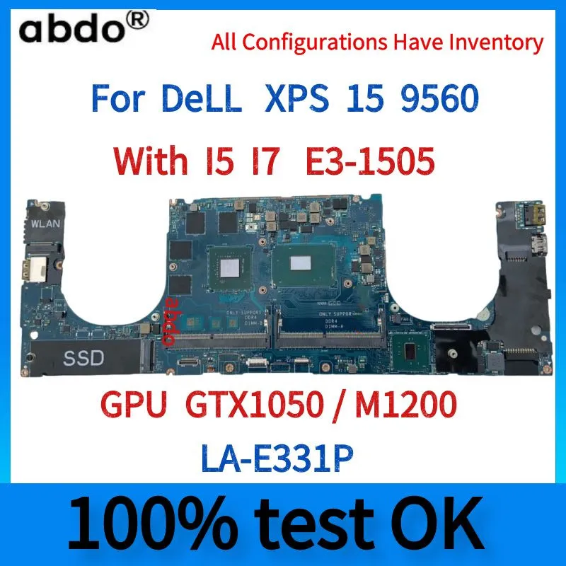 Ssd Dell 9560 Motherboard For Dell XPS 15 9560 Laptop LA-E331P