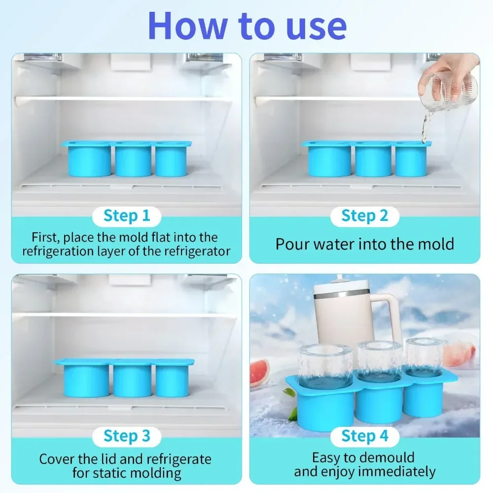 Ice Mold Summer Ice Mould Cube Trays Ice Making Beverage Cup Maker Circle Shape Silicone for Stanley Cup ST Accessories