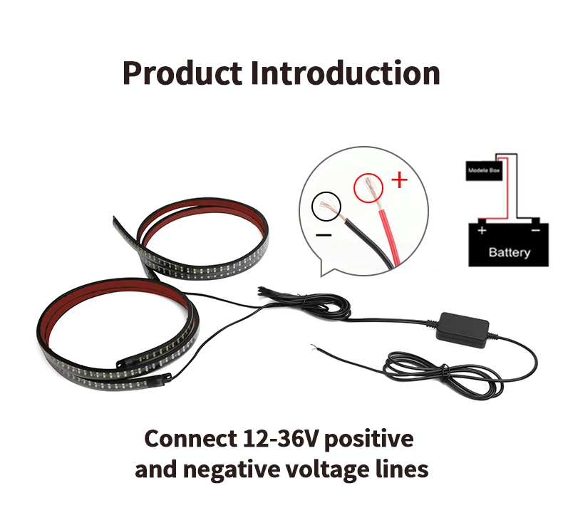 2Pcs Led Car Side Light Bar Signal Warning Lamp Emergency Strobe Light Pickup Taillight Truck Atmosphere Light 12-24V Waterproof