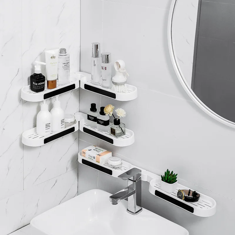 Black Single Layer Bathroom Shelf, Wall Mount Organizer For Toiltes,  Washrooms, Wash Basins And Bathtooms, With Suction Cups, No Need To Drill  Holes