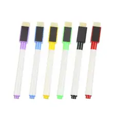 Marqueur effaçable à sec avec couvercle de couleur, tableau blanc, fournitures aléatoires, aimant, marqueur facile pour l'école et le bureau, thermostat T3f7, 6 pièces