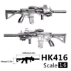 1/6th Mini Jigsaw Puzzle HK416 Automatic Rifle Plastic Black Gun Model Assemble Toy for 12inch Action Figures Soldier Model 3