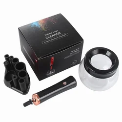 Black Electric Makeup Brush Cleaner - Fast Washing & Drying Tool (Black)