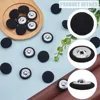 1 Box 20Pcs Black Velvet Buttons 0.91"(23mm) Round Fabric Covered Velvet Cloth Tuxedo Button with Iron Shank for Sewing 6