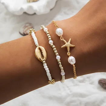 3Pcs Summer Shell Bracelet Set For Women