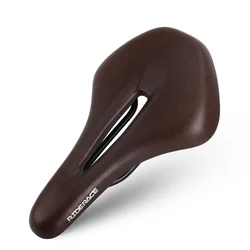Comfortable PU Leather Bicycle Saddle - Soft, Breathable & Shockproof Outdoor Cycling Cushion (Dark Brown)