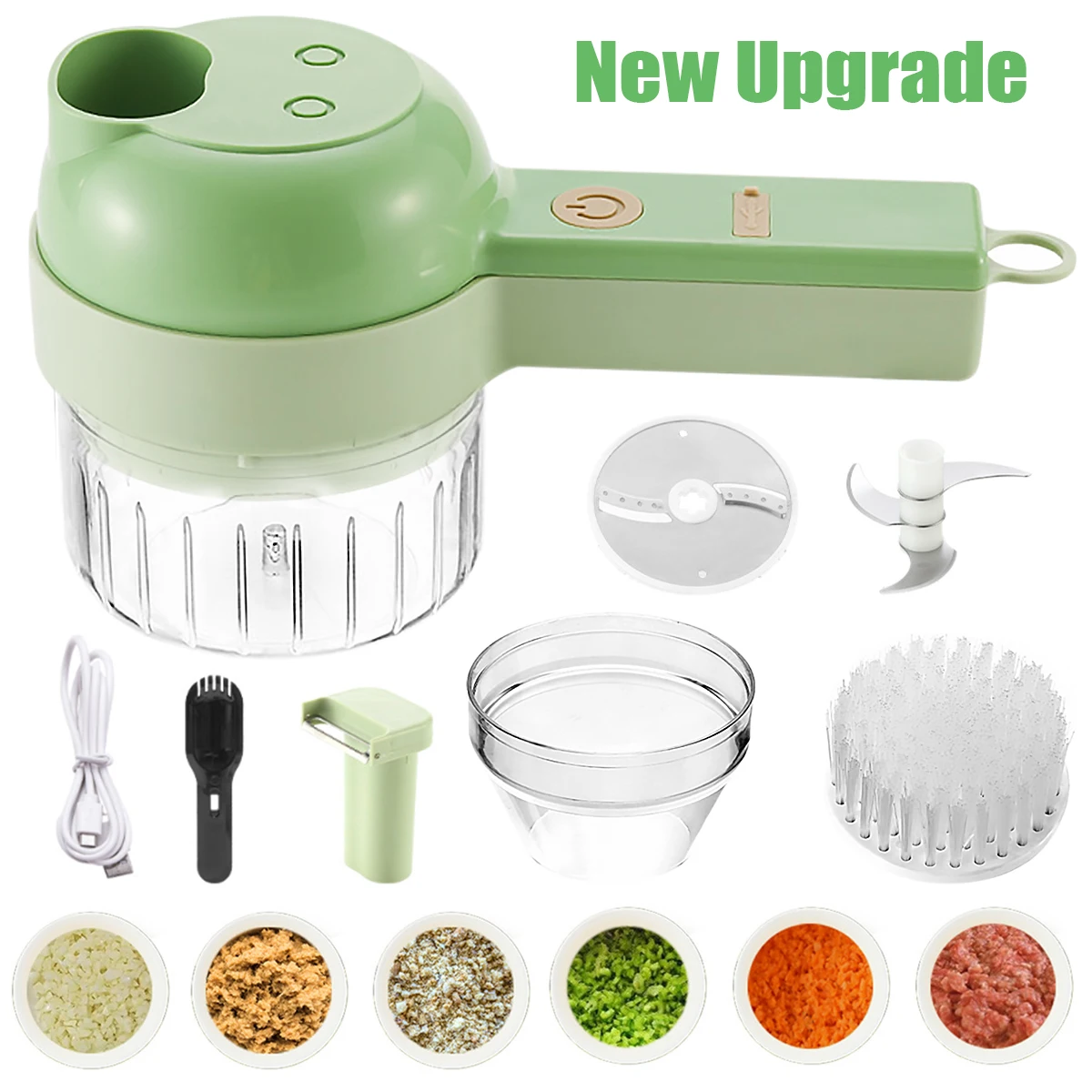 1pc Electric Garlic Chopper Mincer, Multi-functional Vegetable Slicer &  Peeler