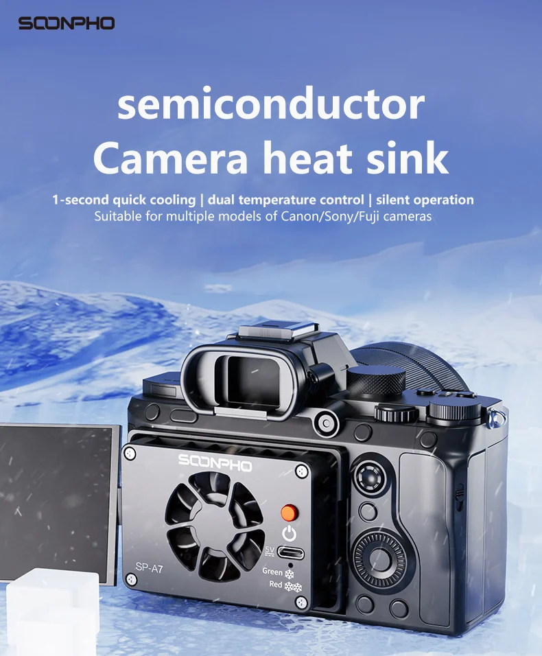 

Кулер-вентилятор для камеры sony ZVE1 A7M4 Canon R8 R6 Fuji XT4 XS10