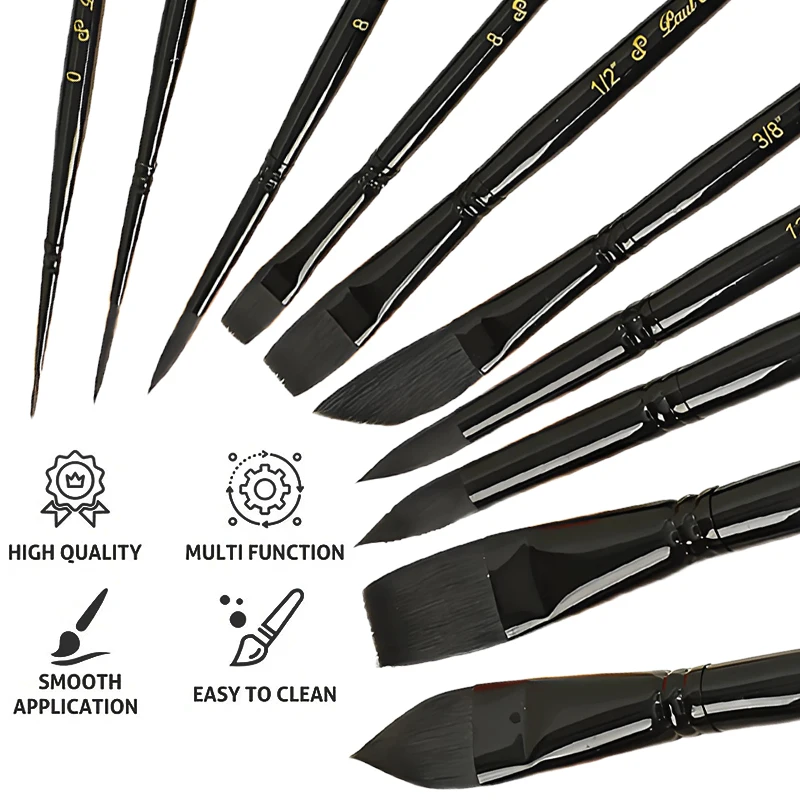 Set van 10 professionele penselen met houten handvat voor verf_voghion.com