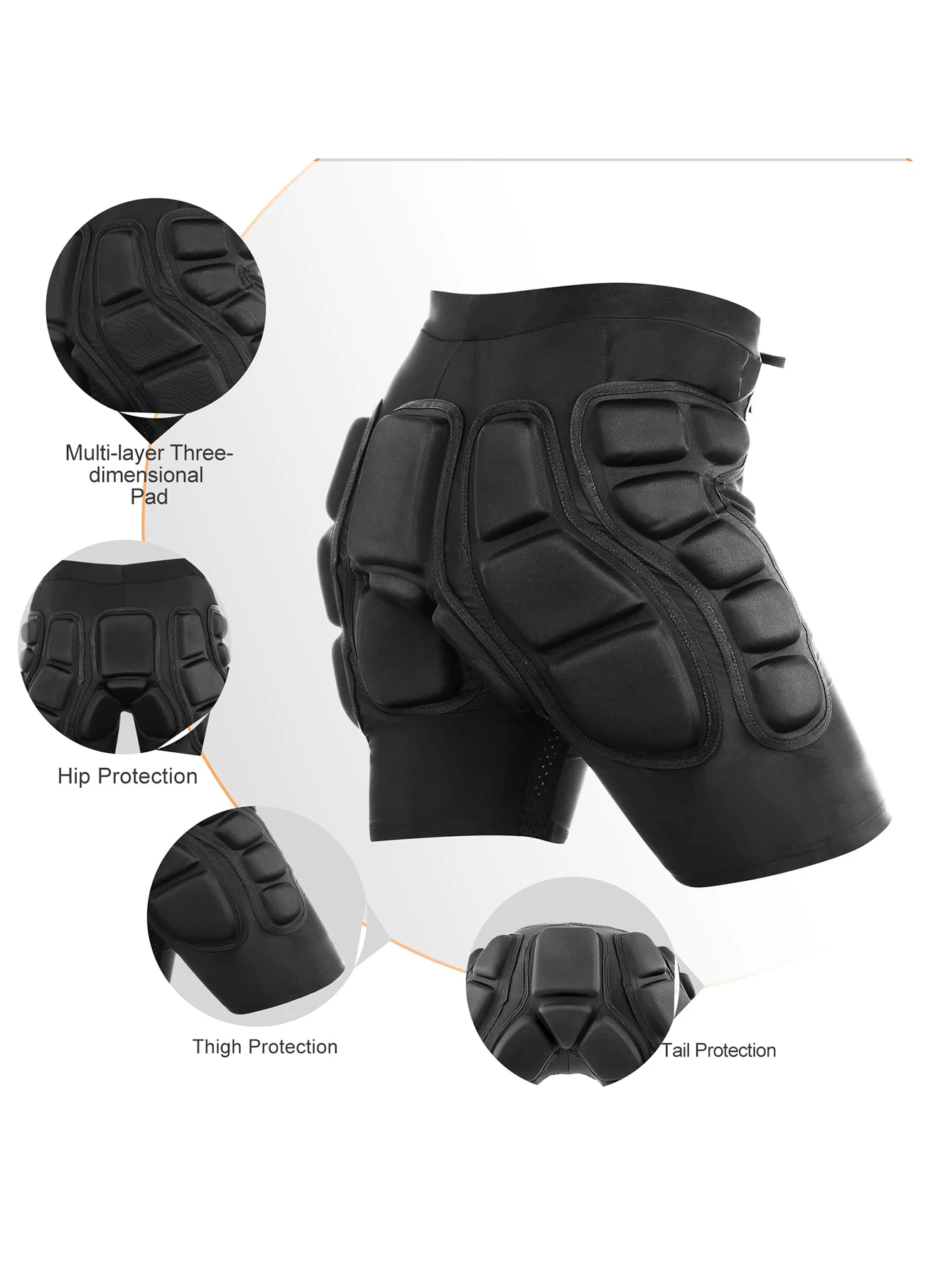 AVIVOR Snowboard Protection Padded Compression Shorts 3D Protection For Hip 0.8" Thick Ski Butt Pad protective shorts hip protective pads