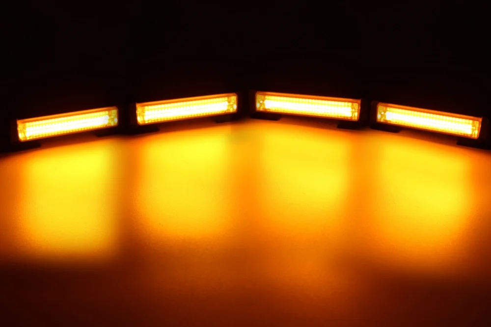40W 80W COB Car Front Grille LED Strobe Light Police Fire Truck Emergency Flashing Warning Lights 12V 24V Amber White Red Blue