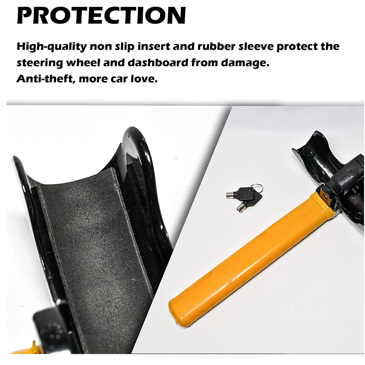 Universal Car Steering Wheel Lock Fit Maximum Security Steering Anti-Theft T-Bar Wheel Immobiliser