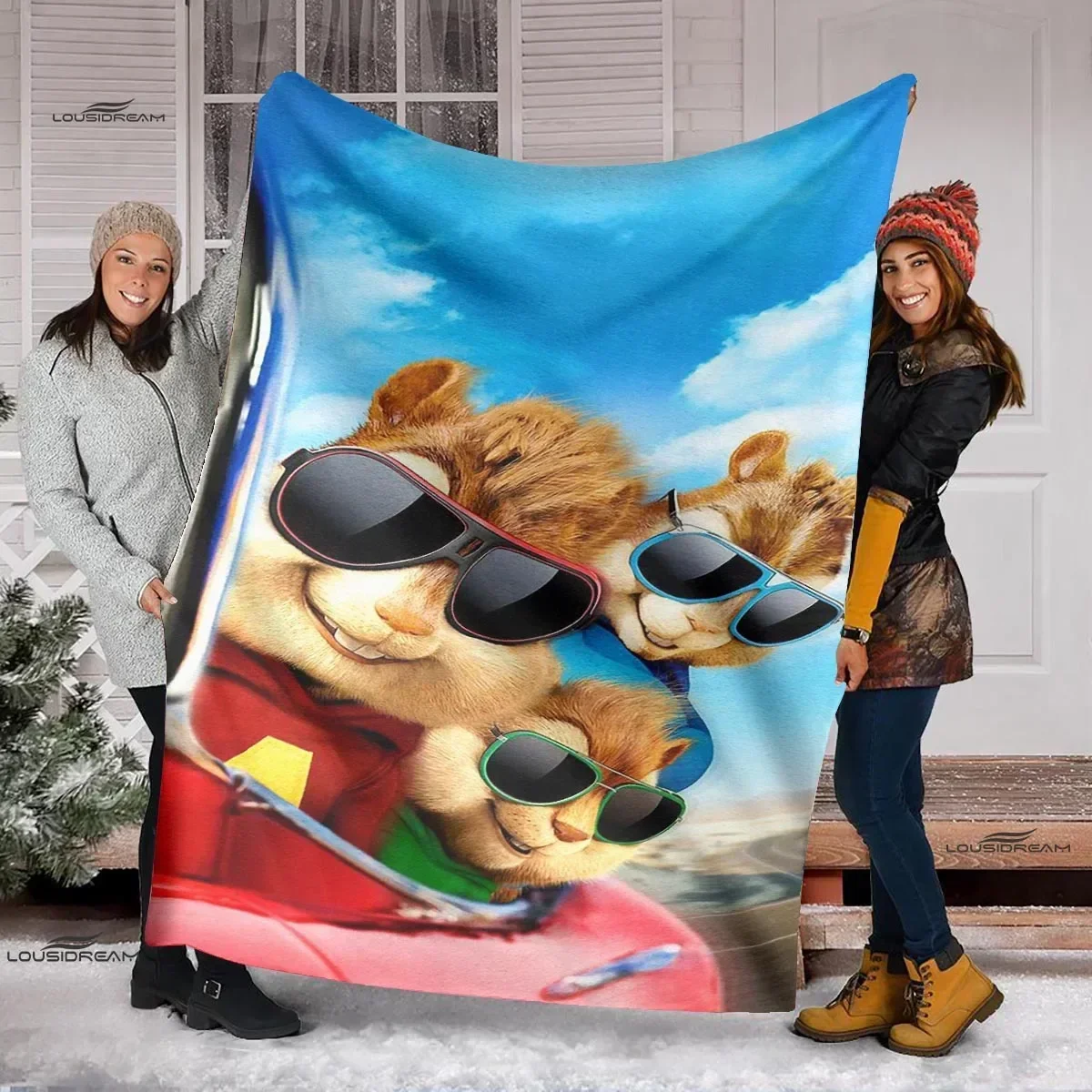 Cartoon Alvin & The Chipmunks Blanket Cute Animal Flannel Fluffy Throw Blanket Children and Adult Gift Sofa Travel Camping 2