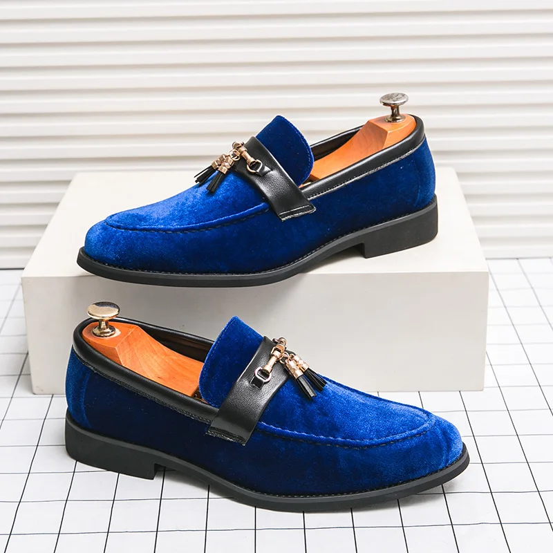 Men's Banquet Casual Leather Shoes Business Fashion Oxford Shoes Men Loafers Handmade Business Social Moccasin Suede Dress