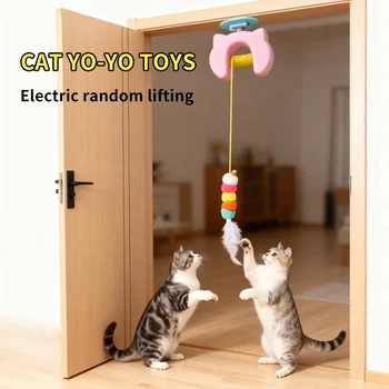 New Electric Smart Hanging Cat Toy – Auto Swing Feather with Dual Ropes 1