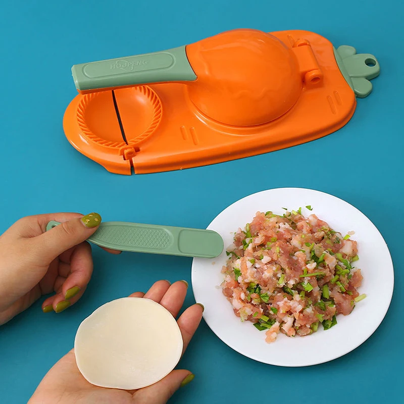 

2 In 1 Manual Dumplings Modeling Maker Set Dough Pressure Mould Machine Dumpling Pressing Tool Mold for Kitchen Accessories