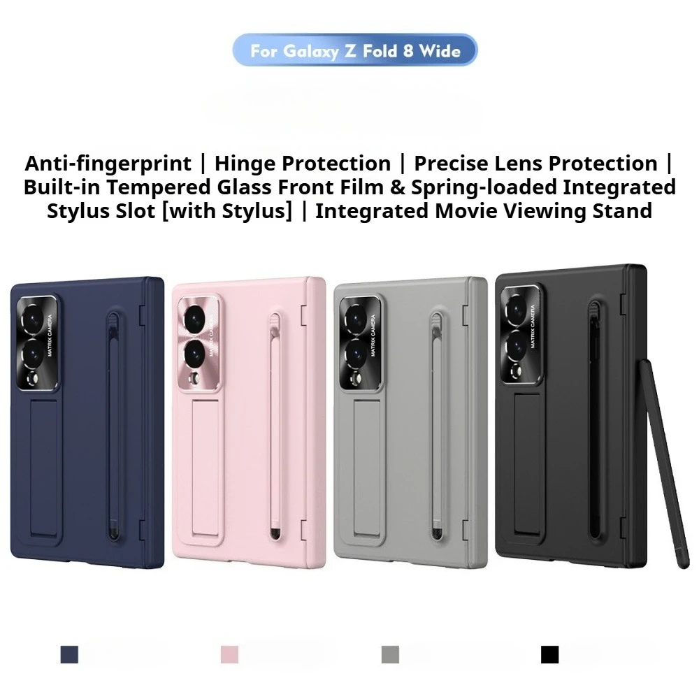 Enhanced Protective Case with Touch Pen, Glass Film, and Portable Stand - Trifold Design with Hinge Protection