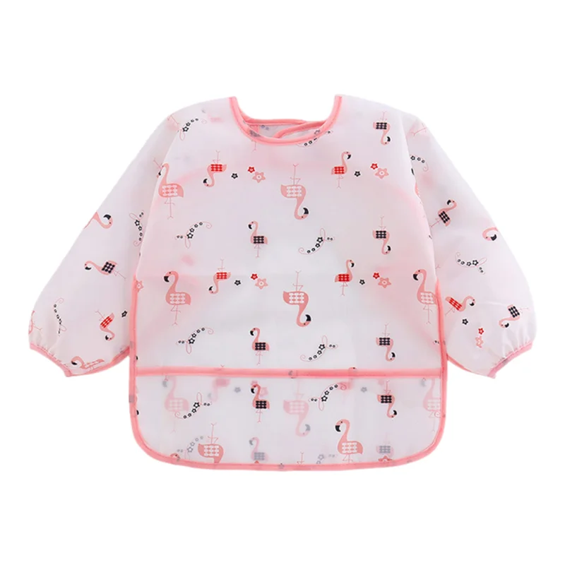 

Детский нагрудник с длинным рукавом, детский нагрудник для кормления, можно стирать в машине, нагрудник с передним карманом для еды и игр