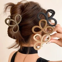 Korean Style Bow Shaped Hair Claw Strong Grab Acrylic Matte Shark Hair Clip For Women Girl Ponytail Holder Summer Party Headwear