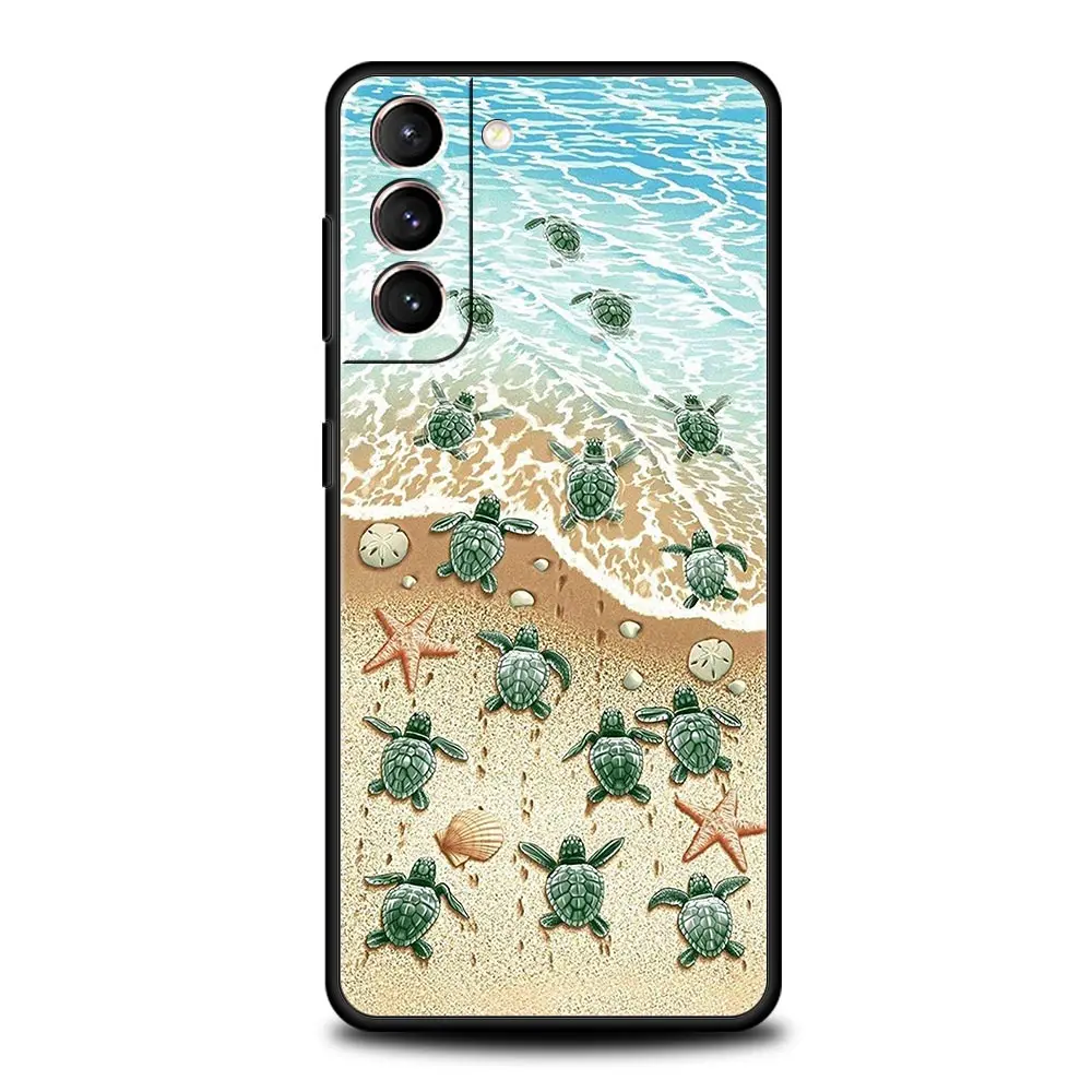 Charming Cartoon Sea Turtle Ocean Blue Phone Case Cover