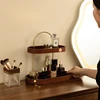 Solid wood multi-layer cosmetic storage box desktop dresser shelf perfume lipstick advanced skincare storage racks 4