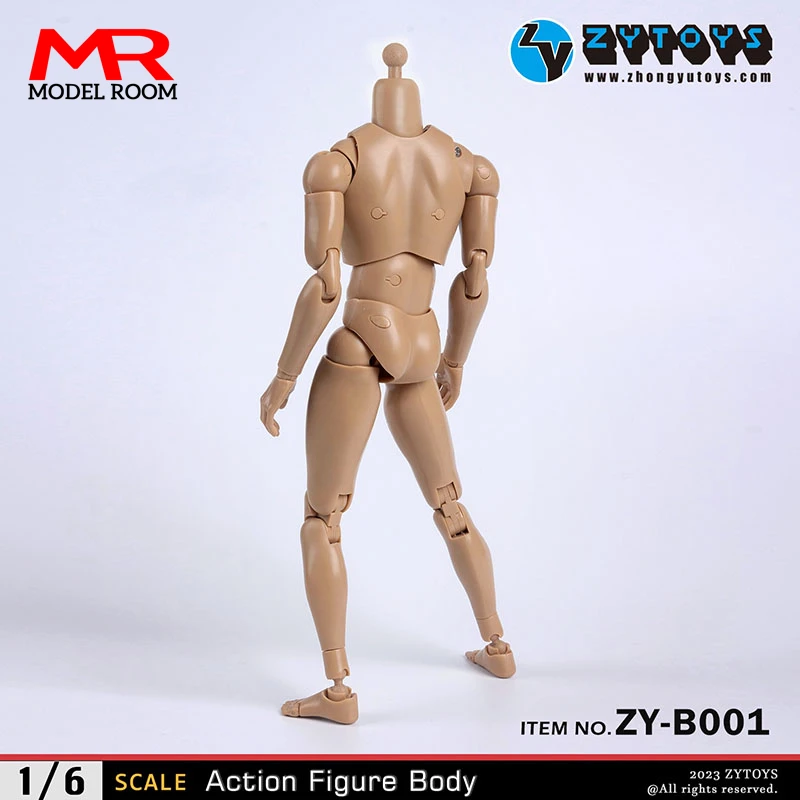 ZYTOYS ZY-B001 B002 B003 B004 1/6 Männlicher Weizen-Schwarzer Gelenkkörper 25,5 cm Männlicher Soldat Schmale breite Schulter Flexible Actionfigur – Detail 5