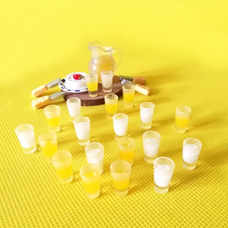 10 pcs Milk Juice Cups Miniatures Artificial Cup Fruit Bottles Fairy Garden Gnome Terrarium Doll House Decor