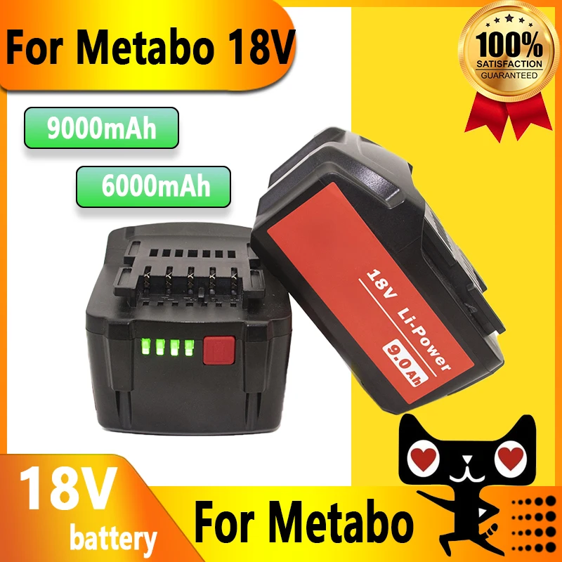 

New 18V Battery for Metabo Cordless Power Tool Drill Drivers Wrench Hammers for Metabo 18V Battery 9000mah 625592000 625591000