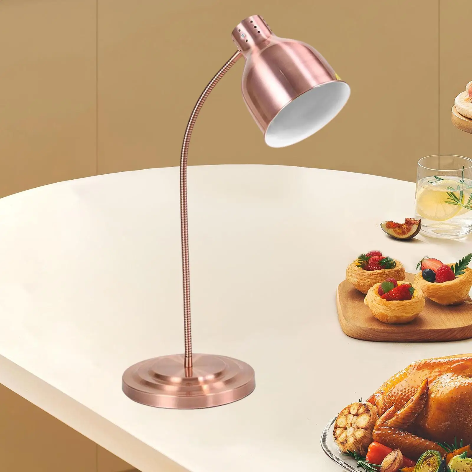 Food Heat Lamp Catering Heating Lamp Freestanding without Bulbs Food Warmer Lamp for Catering Fried Food Chicken Buffet Kitchen 2