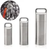 Outdoor Survival Metal Waterproof Tank Aluminum Seal Bottle Emergency First Aid Capsule Pill Container Keychain EDC Gear Tool 1