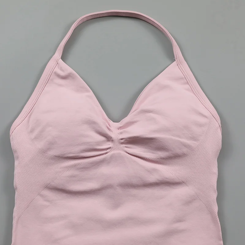 Impact Longline Strappy Top Women Seamless Yoga Tank Tops Ruched Backless Gym Clothes Workout Sleeveless Shirts With Buit In Bra 5