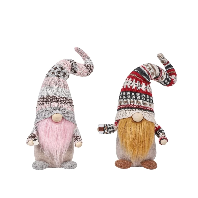 

E5BB Chef Gnomes Coffee Bar Decor 16 Inch Swedish Tomtes Figurines Tiered Tray Decorations for Kitchen Farmhouse Home