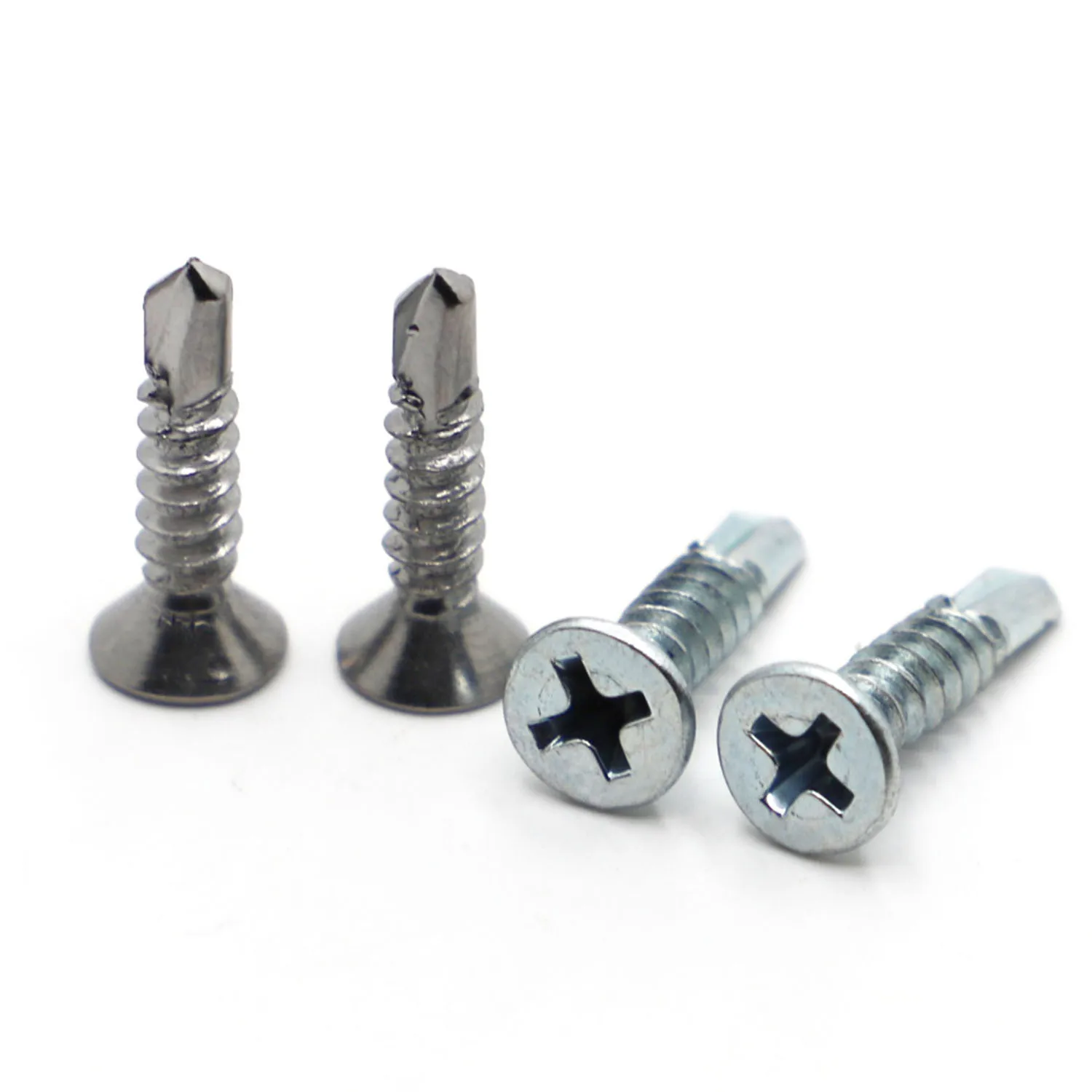 

M3.5 M4.2 M4.8 M5.5 M6.3 410 Stainelss Steel Phillips Flat Head Self Drilling Screw Zinc Plated Steel Self Tapping Screw