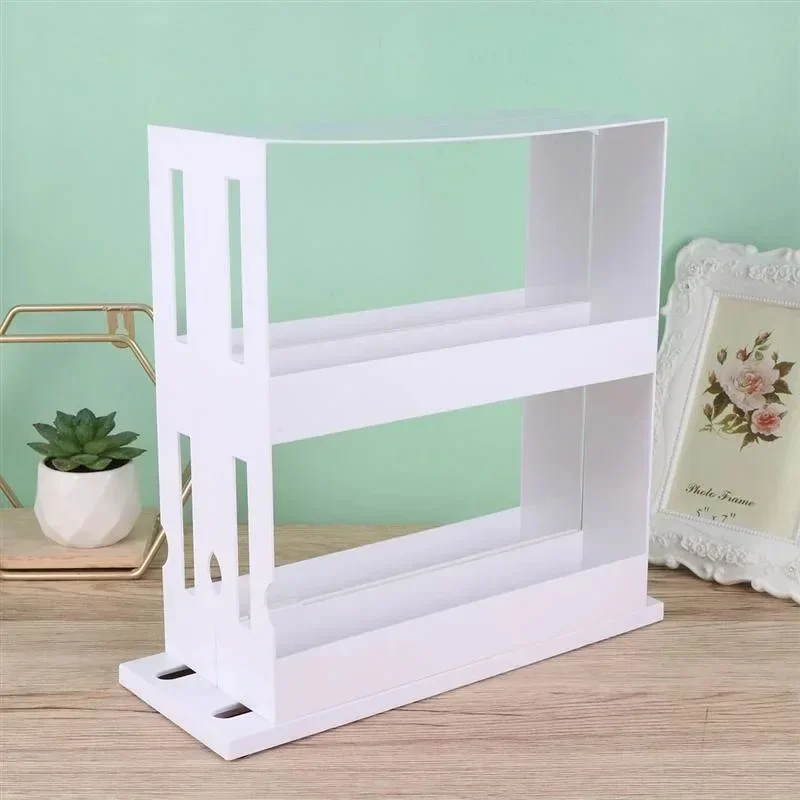 Multi-Function 2 Tier Rotate Spice Storage Rack Seasoning Swivel Storge Organizer Shelf kitchen bathroom creative household item
