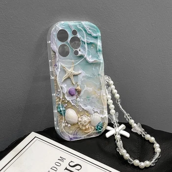 Alternative view of Beach Seashell Starfish Pattern Phone Case For iPhone