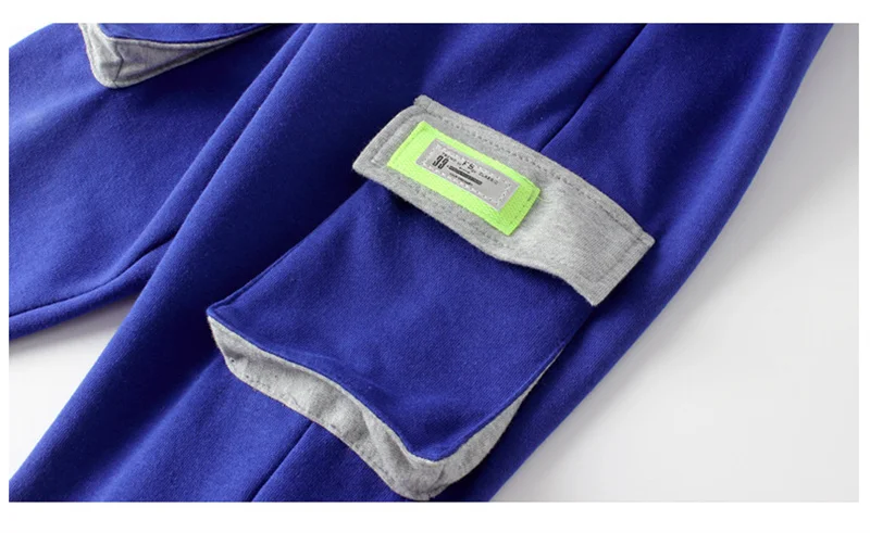 Cotton sports pants with children's pockets, 115-155cm youth clothing, spring and autumn, novelty