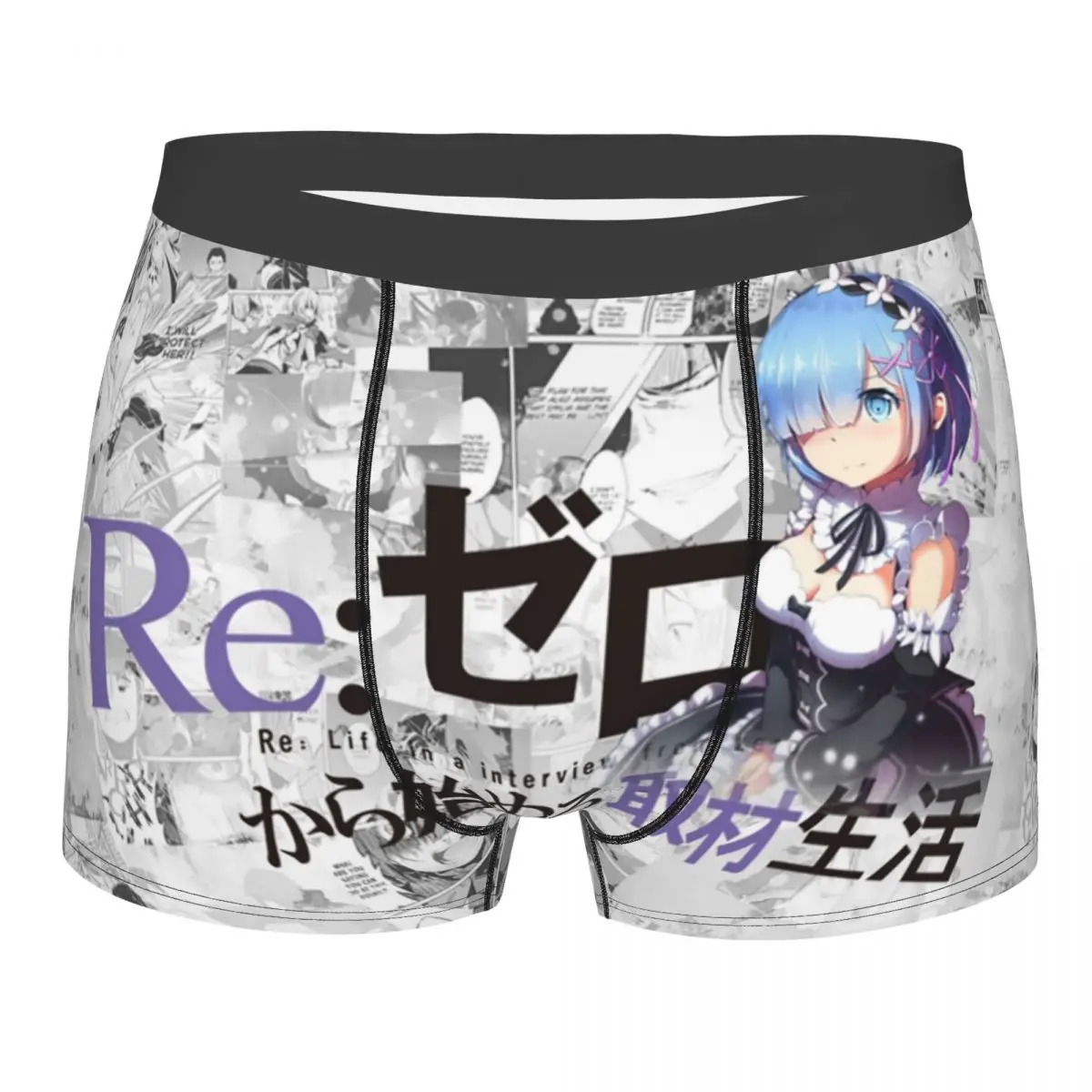 

Re Zero Underwear Men Sexy Print Customized Adventure Anime Manga Boxer Shorts Panties