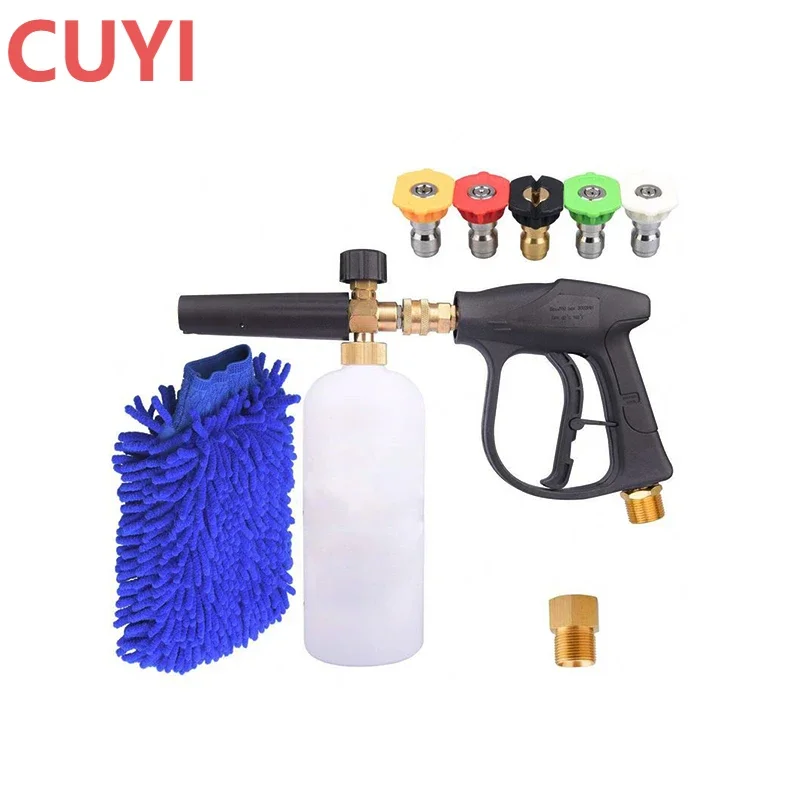 

High Pressure Car Wash Foam Gun 3000 PSI Car Cleaning Kit with 5 Nozzles and Foam Cannon Wash Mitt for Car Detailing Clean