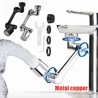 Metal Steel Faucet Extender Aerator Bubbler Nozzle Black 1080° Universal Rotation Water Faucet Sprayer Head for Kitchen Tap 1