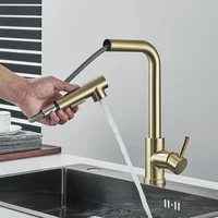 Black Pull Out Kitchen Faucet Deck Mounted Kitchen Sink Tap Single Handle Kitchen Mixers Rotating Spout Stream Spray Head 2