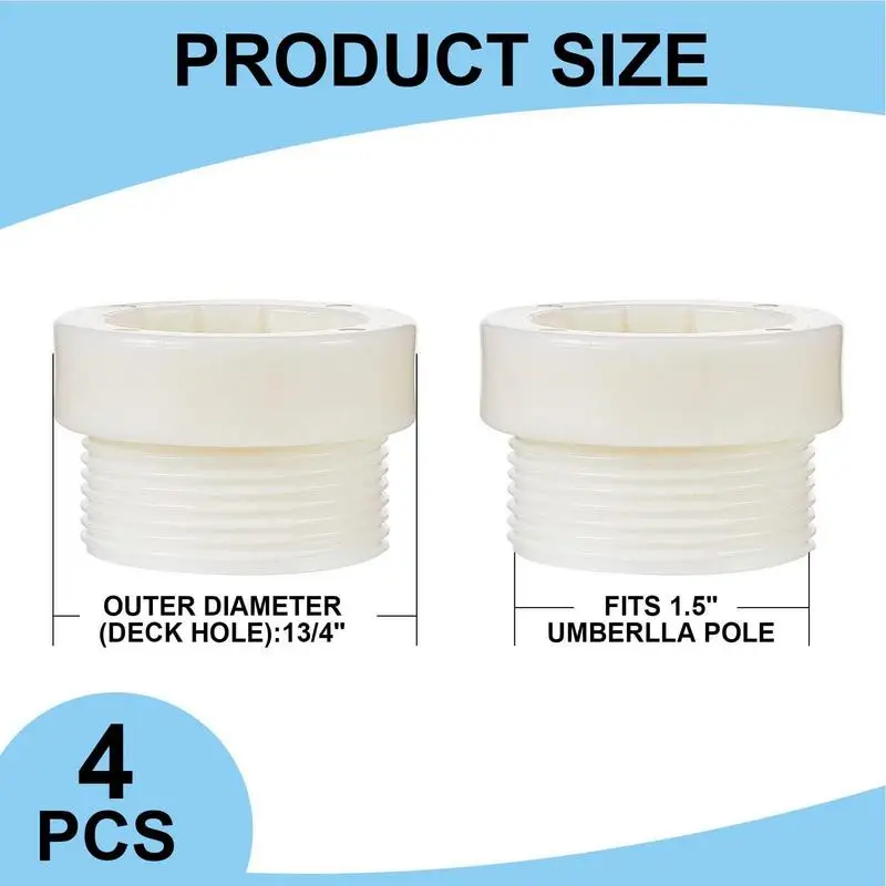 Pool Umbrella Stabilizer Adapter 4X Sturdy Umbrella Pole Stabilizers Multi-use Base Insert Anti-Skidding Hole Plugs Stand