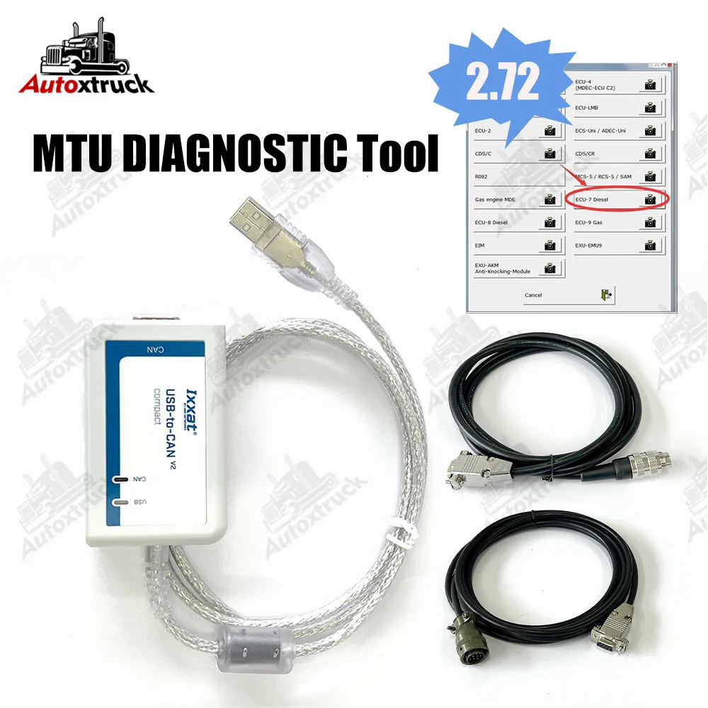 

Diesel engine For MTU USB to CAN V2.72 COMPACT IXXAT Diagnostic tool MDEC ADEC Cable DiaSys Truck Diagnostic tool
