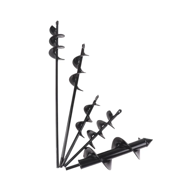 1 Pc Spiral Pole Auger Set Garden Planting Flowers Plant Supplies Loose Soil Digging Hole Metal Drill Bit Garden Power Tools 5