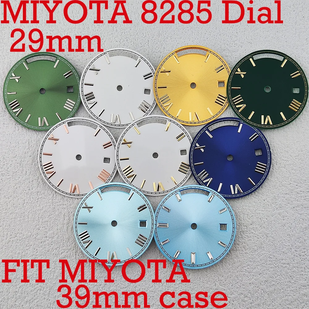 Watch Accessories 29mm Dial Suitable for Miyota 8285 Movement Double Calendar Case Blue Luminous Or No Luminous Mod Sterile Dial