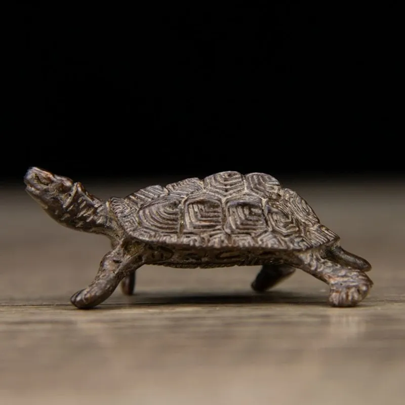 

Vintage Metal Turtle Statue Miniature Turtle Model Figurine Feng Shui Ornament For Home Desk Garden Decoration Accessories