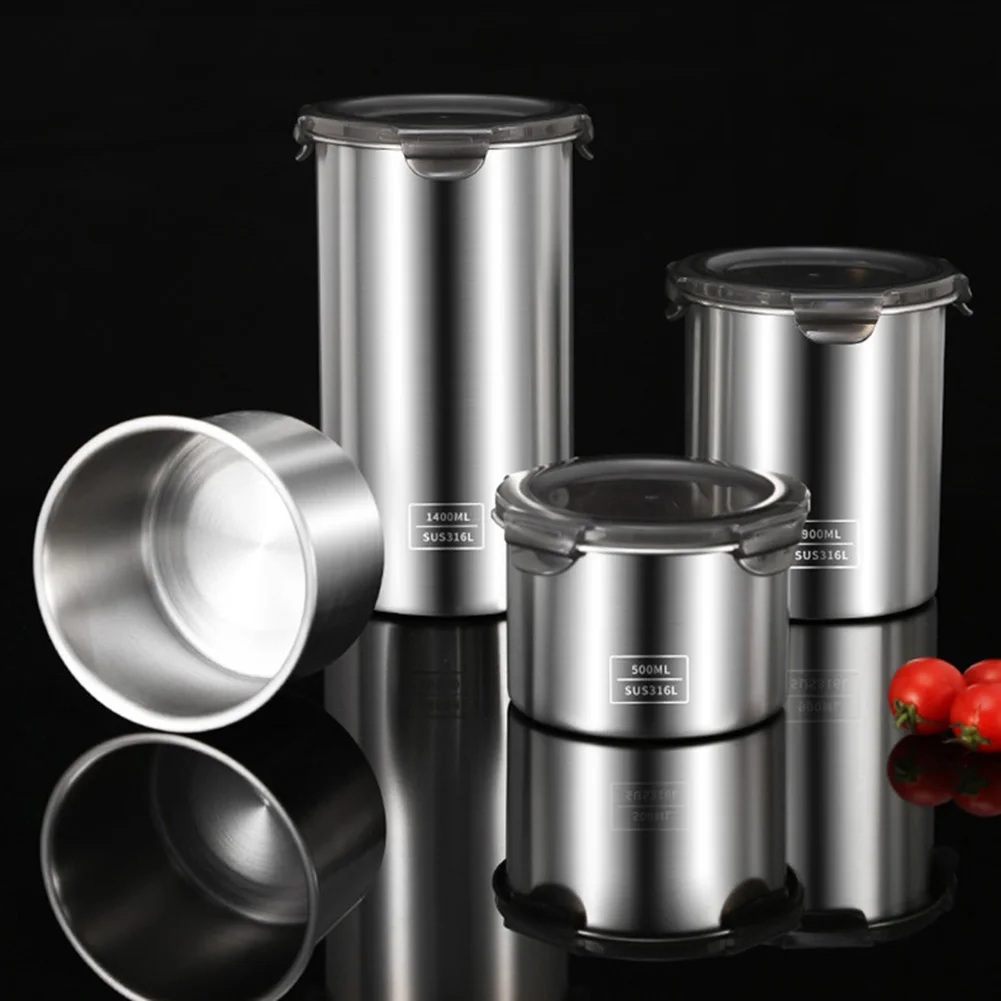 

Coffee Bean Sealed Canister 304 Stainless Steel Vacuum Sealed Food Storage Container Candy Coffee Bean Jug Kitchen Accessories