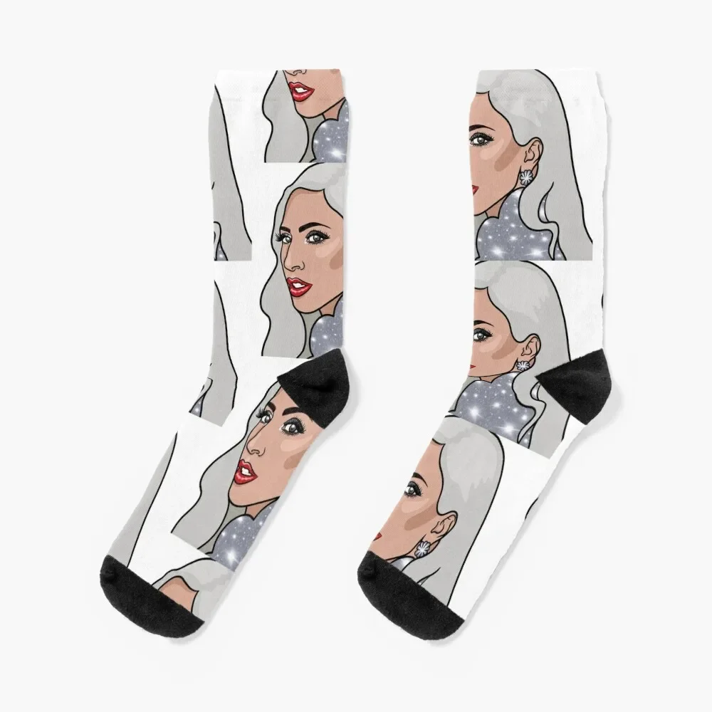 Lady gaga Socks Lots Stockings compression tennis Socks For Man Women's plump quail linocut bird socks mens tennis compression stockings women basketball socks basket ball