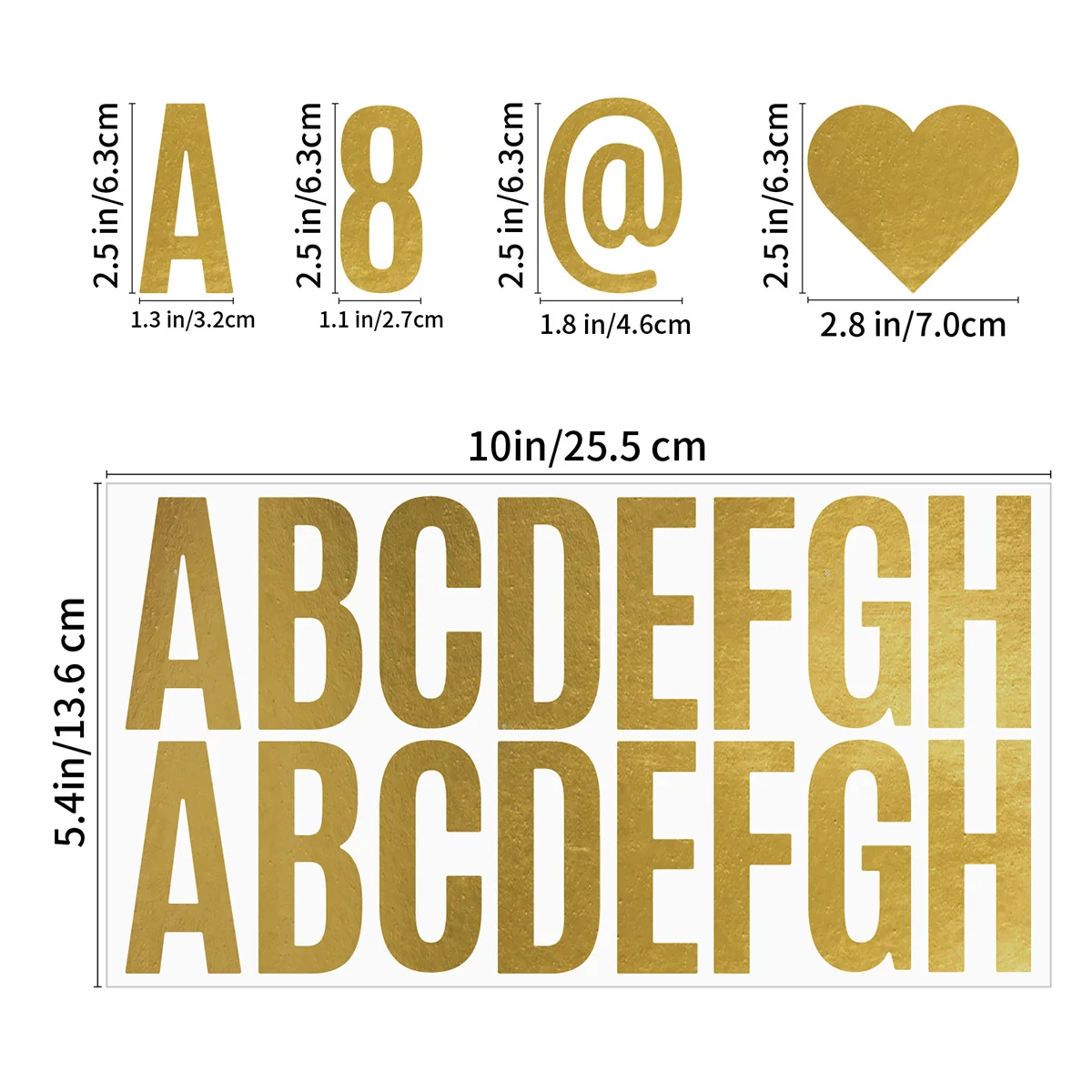 6Sheets Large Letter Stickers Big Font Alphabet Letter Number Stickers 2.5 Inch Self Adhesive Letters Number Kit Mailbox Stickers number stickers,letter stickers